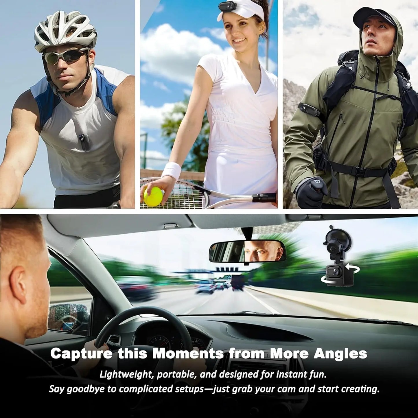 128GB 1080P Waterproof Portable Magnetic Thumb Camera Outdoor Cycling Dog Cat Running Video POV Camera